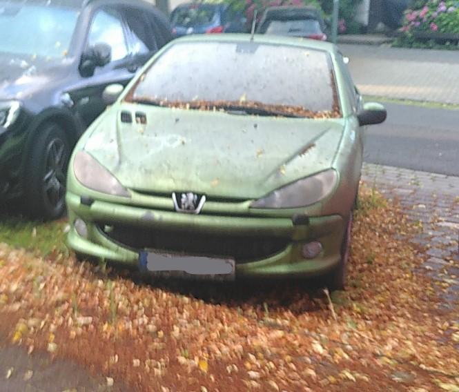 KFZ, was offensichtlich schon länger rumstehen, da Frontscheibe und der Rest sehr verdreckt sind.